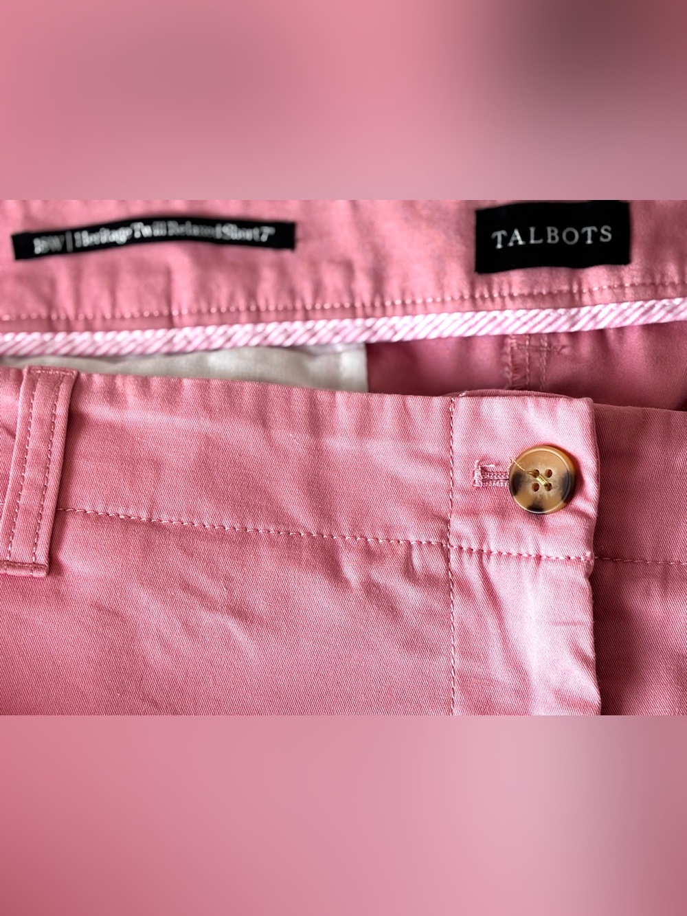 Talbots Heritage Twill Relaxed Shorts 7” Warm Rose Size 18W - Picture 3 of 4